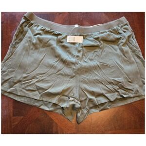 Haven Well Within Washable Silk Lounge Shorts Olive Green Womens Large NEW